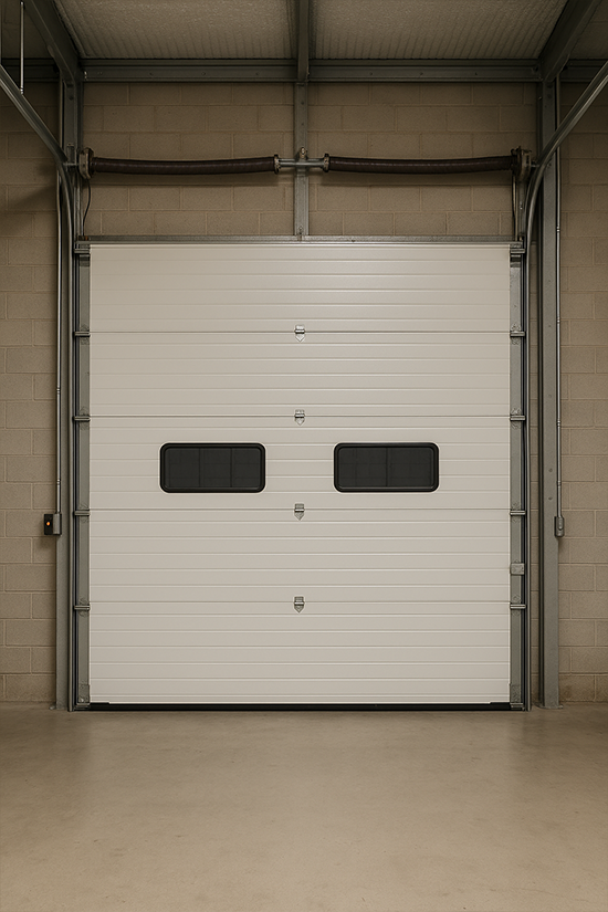 Commercial garage door with safety sensors in Plano TX