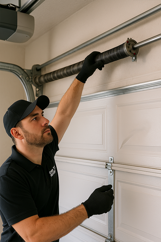 Garage door opener malfunction being repaired