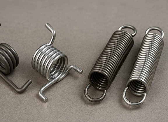 Metal torsion springs on textured surface